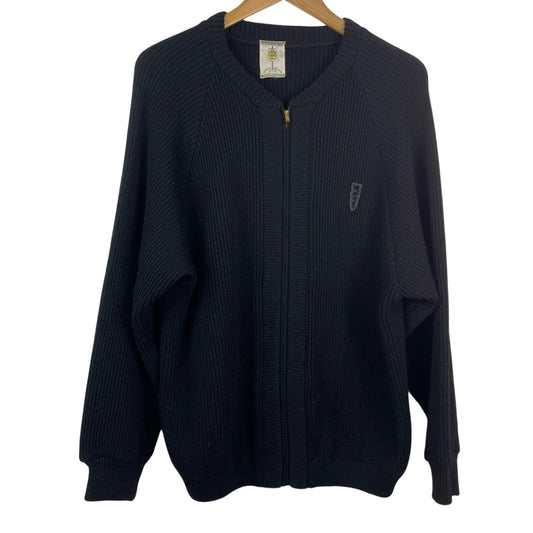 Vintage Wool Cardigan Sweater Black Penguin Seattle Knitt 1940s