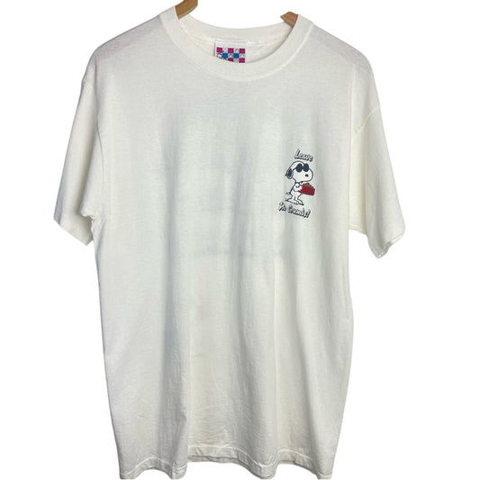 White Snoopy Graphic T-Shirt Vintage Leave No Crumbs Deadstock Medium