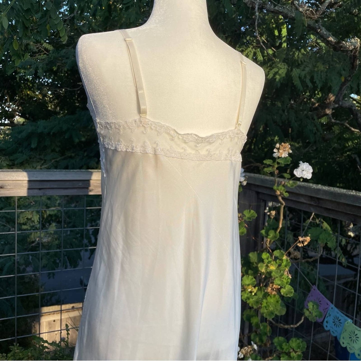 Vintage Lace Slip Satiny White Japanese Lace