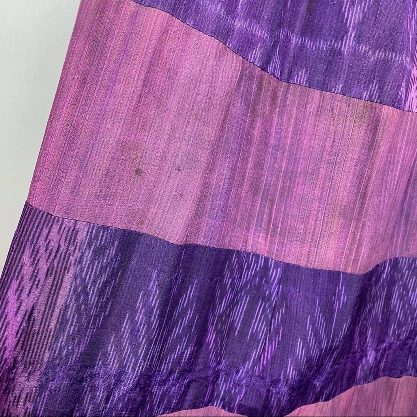 Vintage Long Purple Quilted Skirt Rosettes Patchwork
