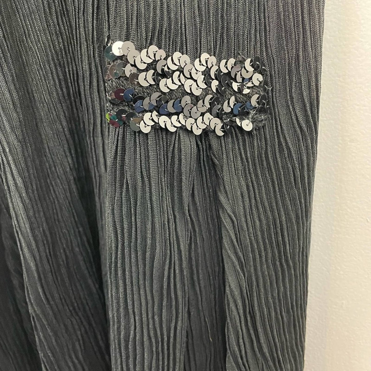 Vintage Black Maxi Dress Sequins Drop Waist