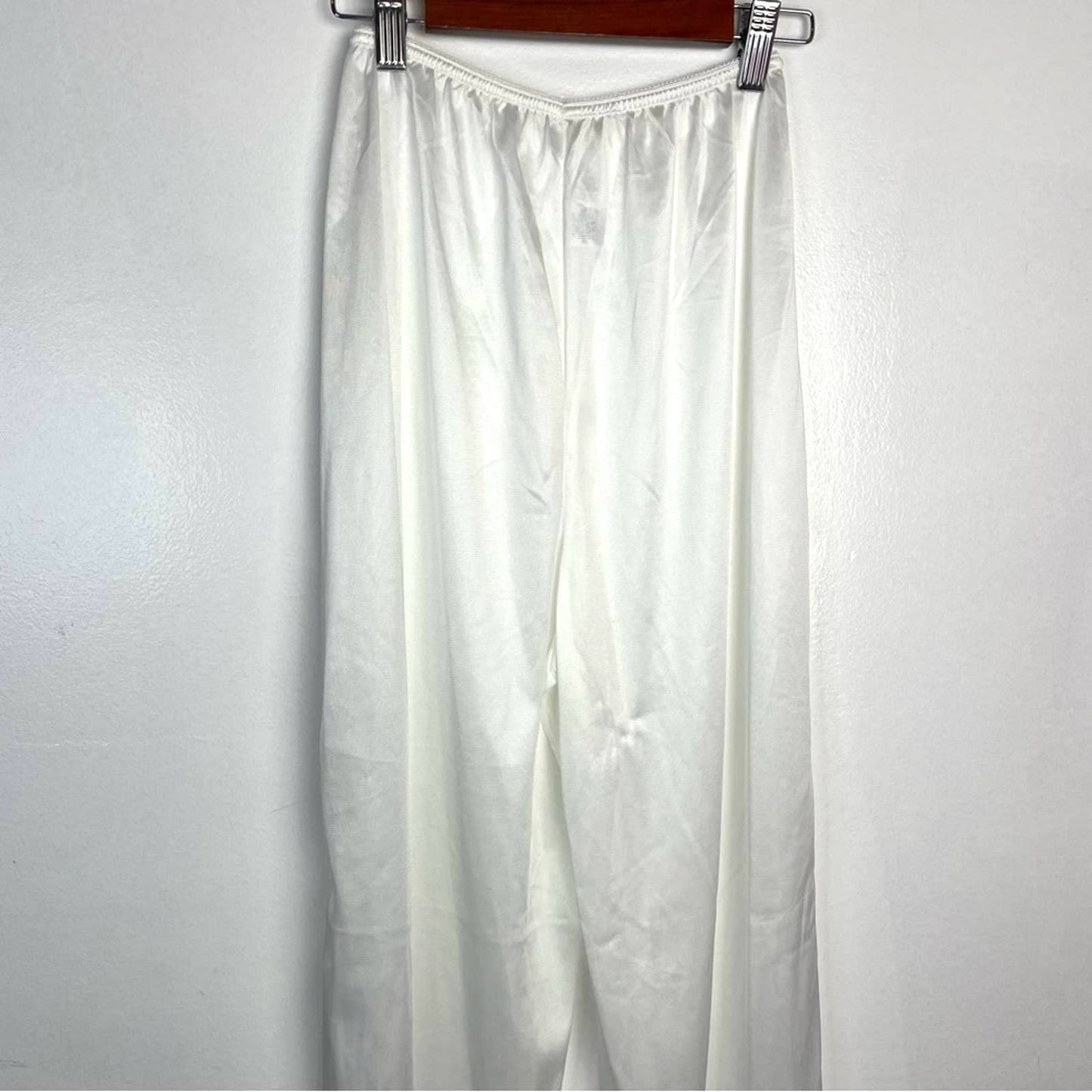 Vintage White Nylon Bloomers Pajama Pants Satiny Small