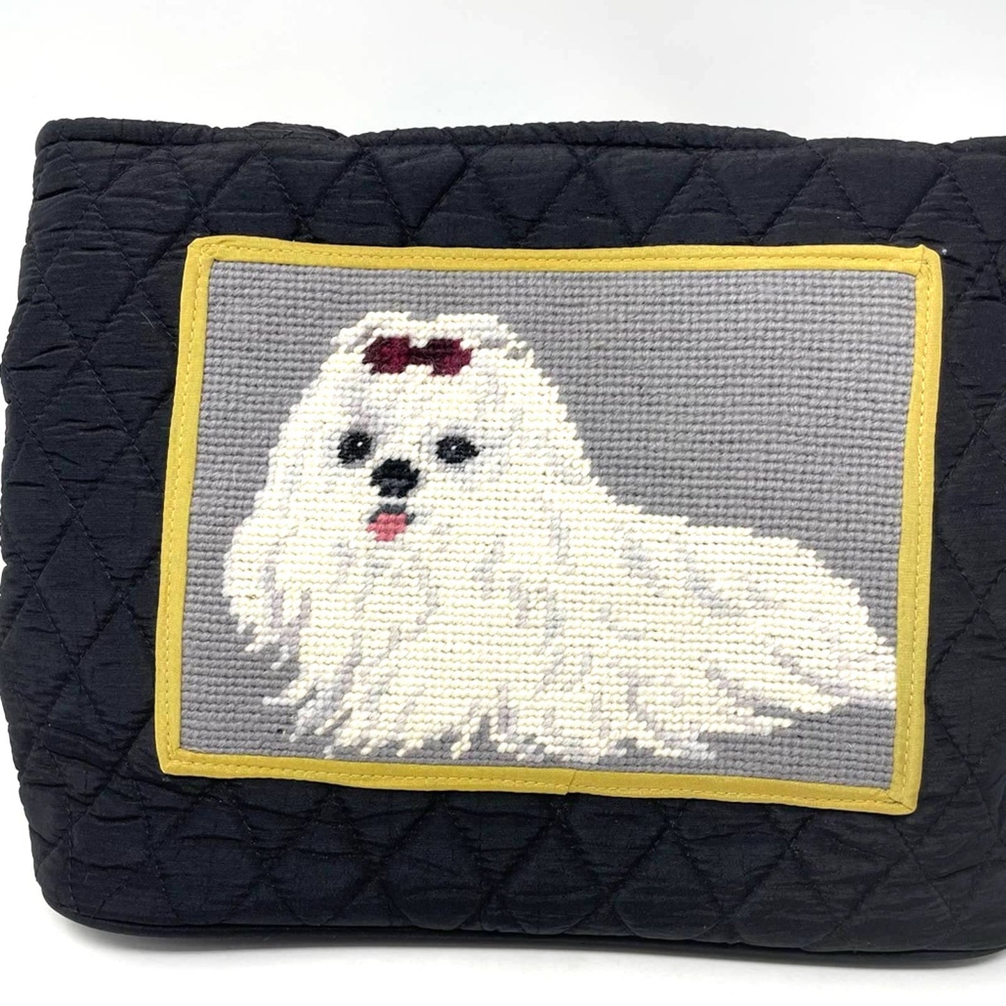 Maltese Dog Black Purse Needlepoint Claws Collection