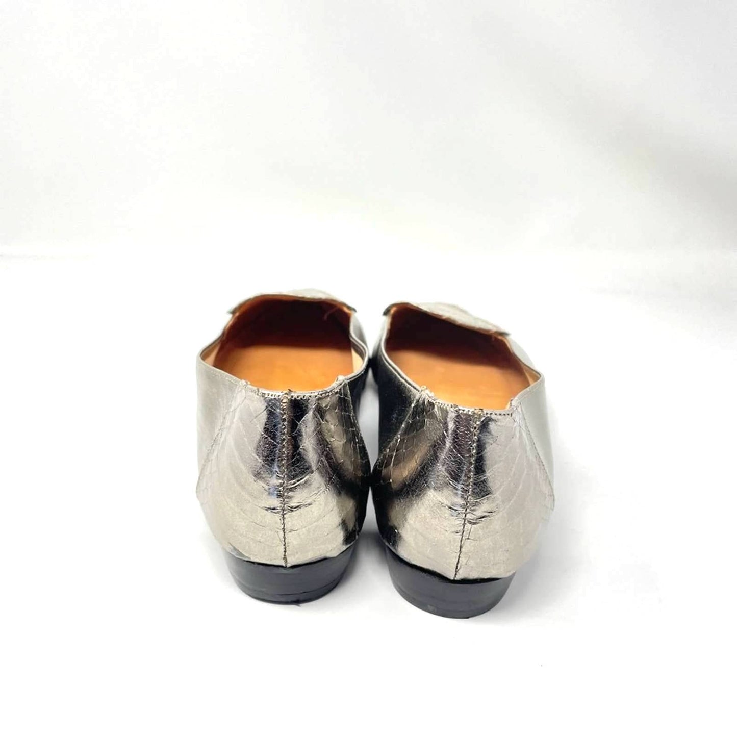Vintage Silver Leather Loafers Slip Ons Nordstrom 7