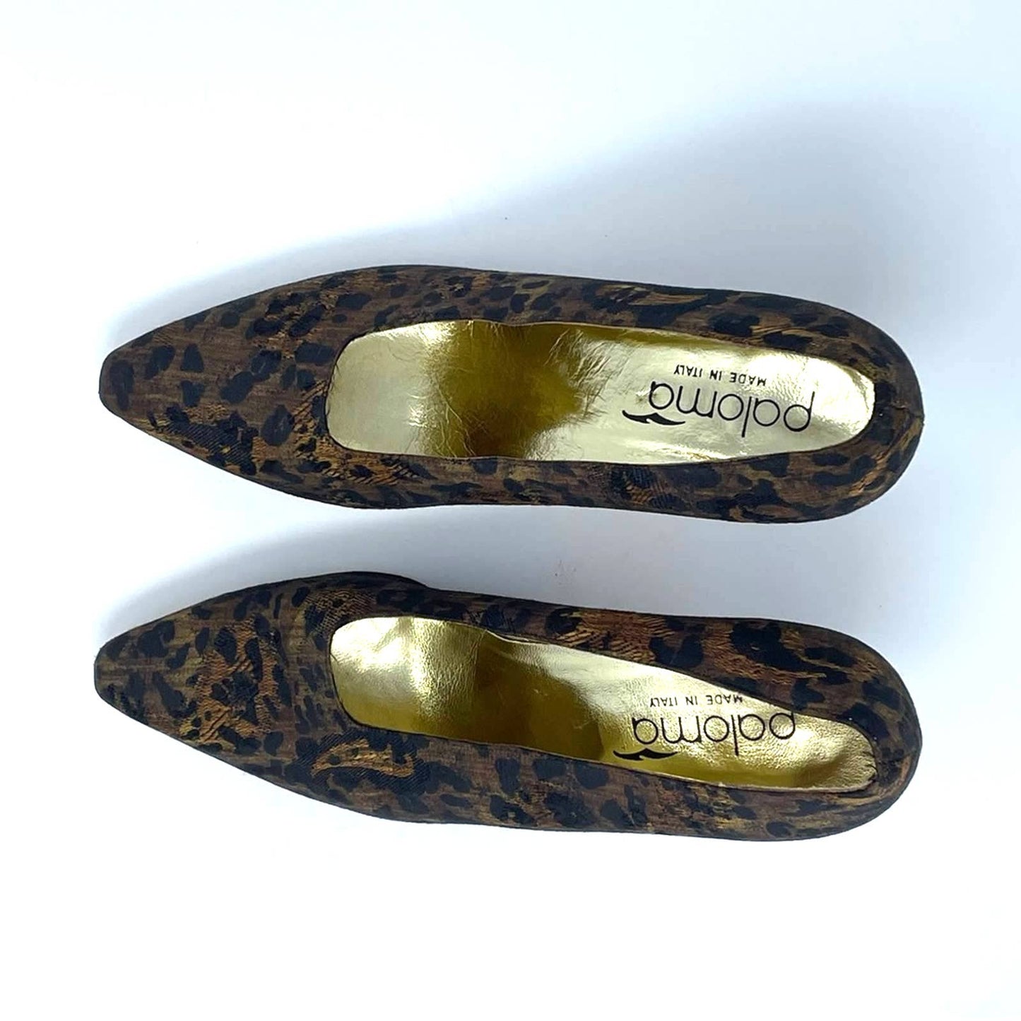 Vintage Leopard Print Heels 6.5 Unusual Shape Heel Pumps