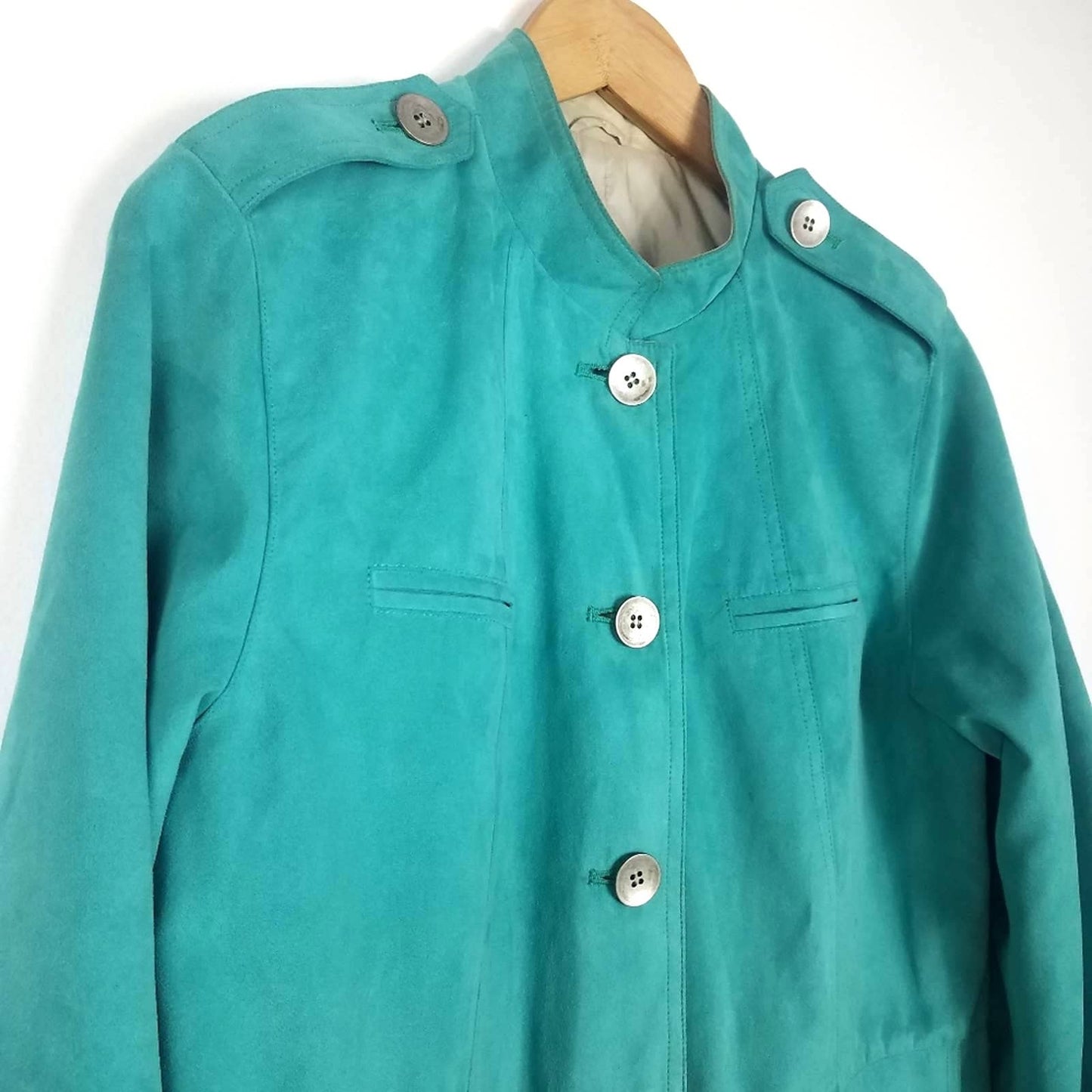 Vintage Reversible Suede & Waterproof Rain Jacket Green and Beige