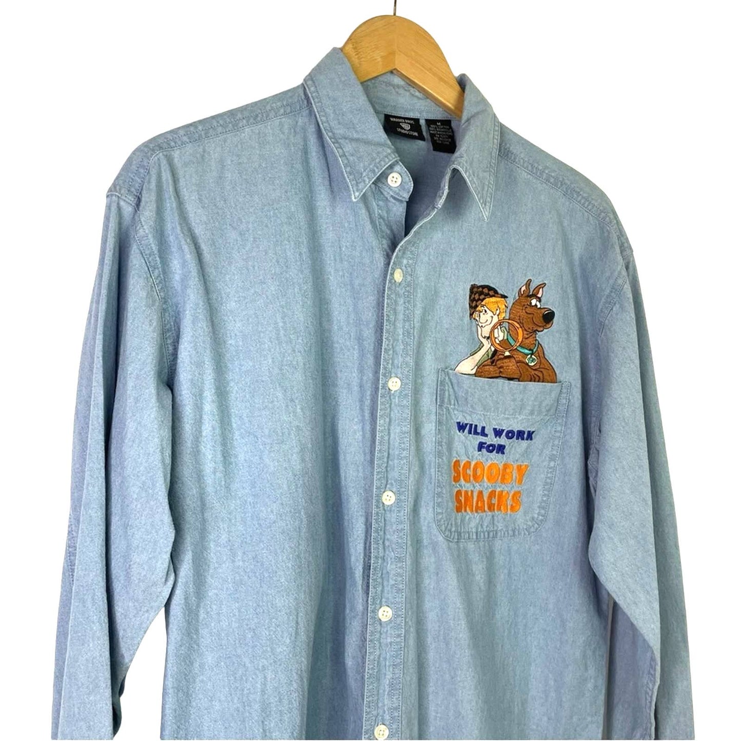 Vintage Scooby Doo Denim Shirt Button Down Med