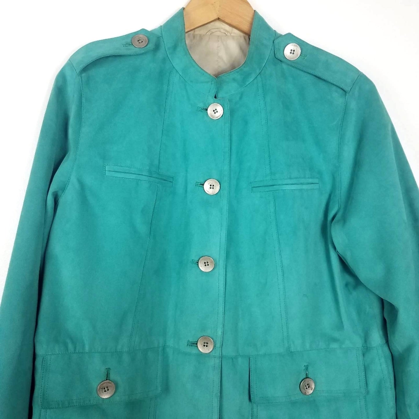 Vintage Reversible Suede & Waterproof Rain Jacket Green and Beige