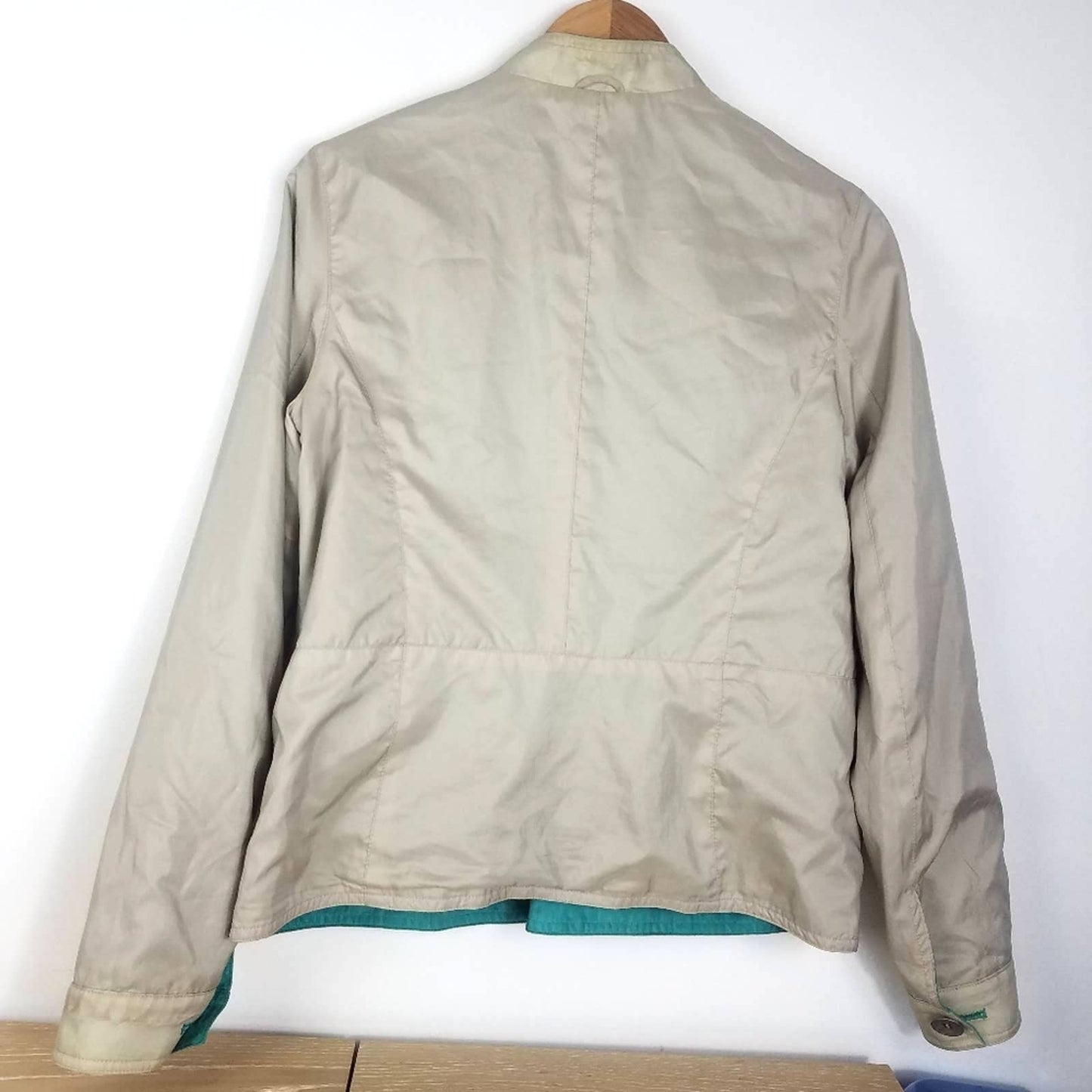 Vintage Reversible Suede & Waterproof Rain Jacket Green and Beige