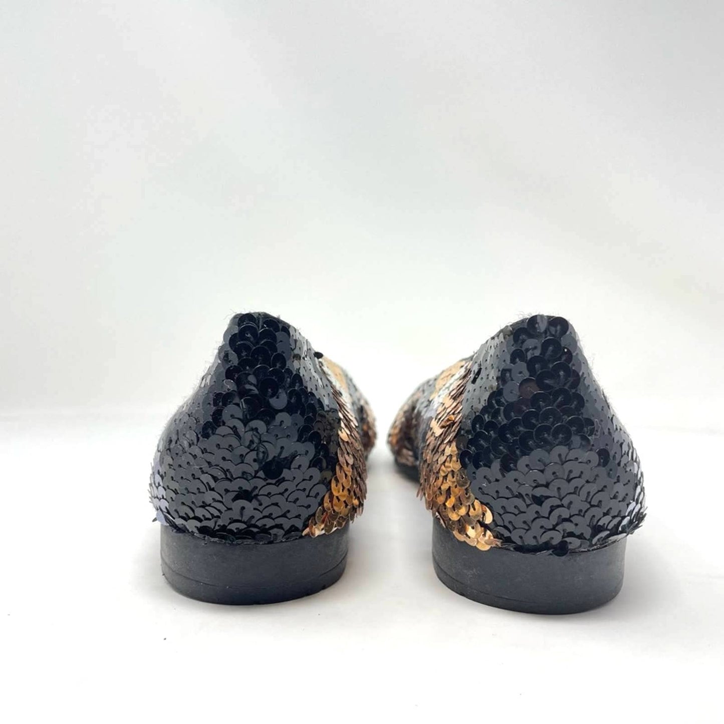 Frankie & Baby Sequin Shoes Black Silver Bronze Metallic 7.5