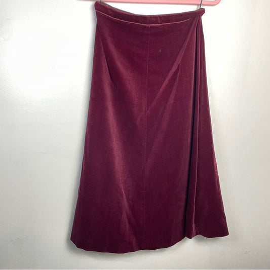 Vintage Liz Claiborne Velvet Maroon Skirt 1970s