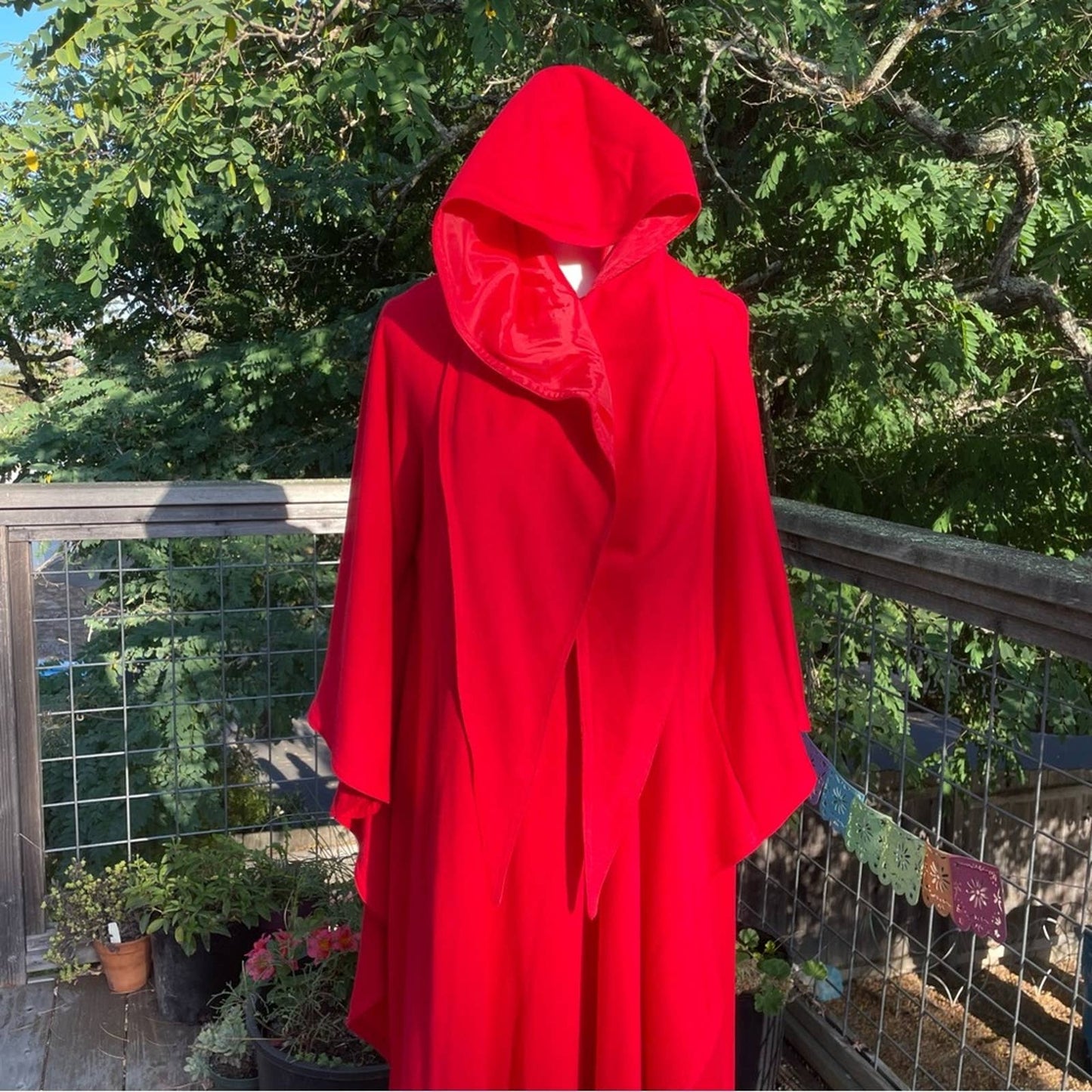 Red Cape Long with Hood Costume Little Red Riding Hood One Size