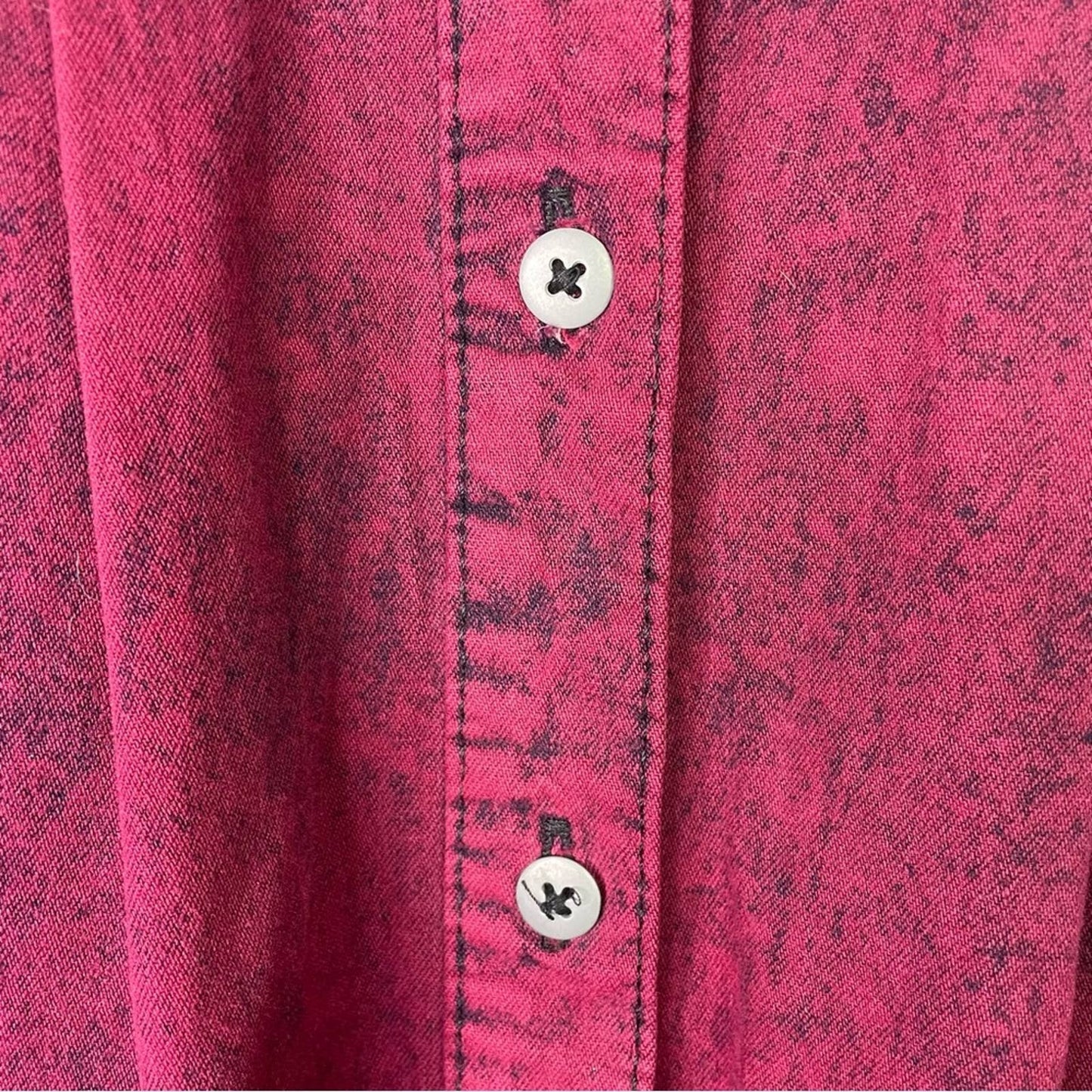 Vintage Long Jean Skirt Maroon Button Front Denim Wear Western Boho