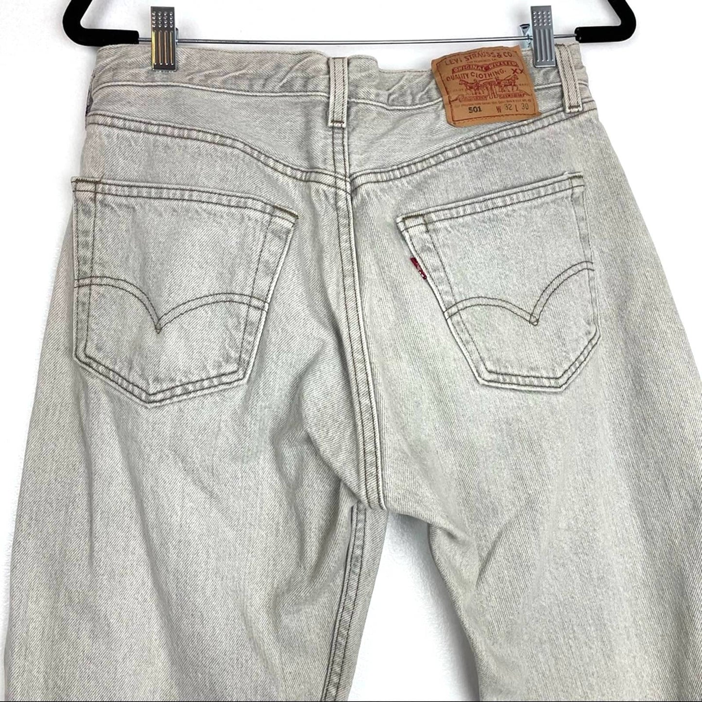 Vintage Levi’s 501 Jeans with Hand Painted Purple Flowers 32 33
