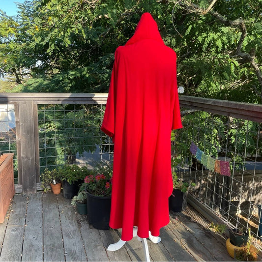 Red Cape Long with Hood Costume Little Red Riding Hood One Size