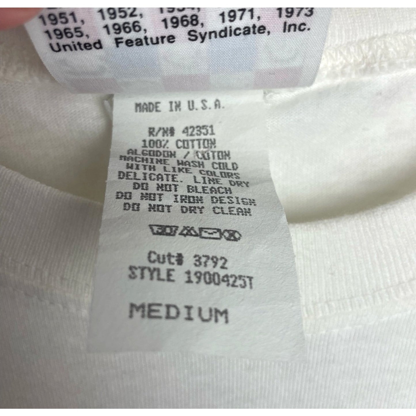 White Snoopy Graphic T-Shirt Vintage Leave No Crumbs Deadstock Medium