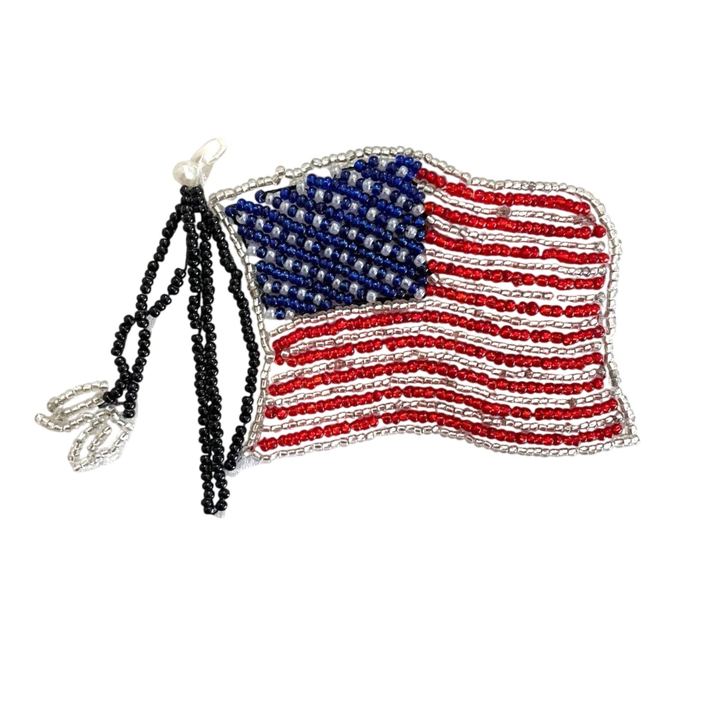 Vintage American Flag Sequin Pin Red White Blue