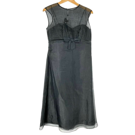 Vintage Black Cocktail Dress with Bow Sheer Top 8