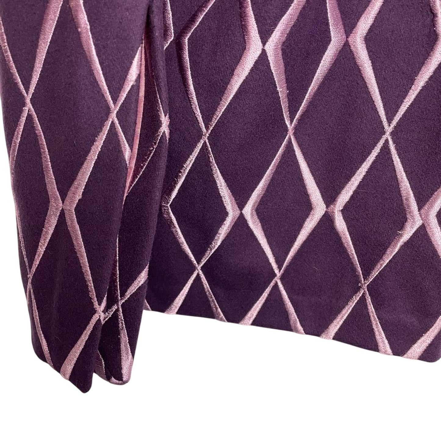 Tocca | Vintage Wool Embroidered Skirt | Purple & Pink Diamond Pattern Size 4