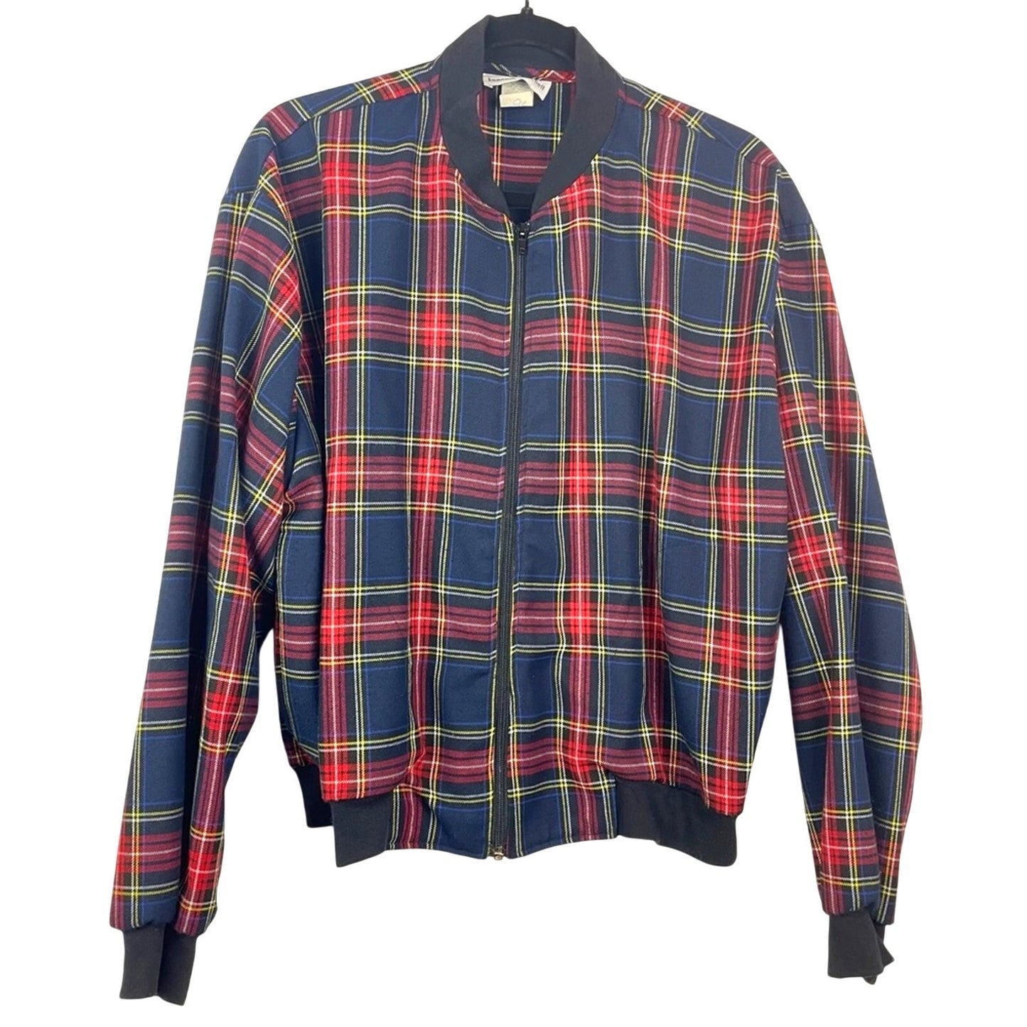 Vintage Plaid Red and Blue Jacket Zip Up Medium