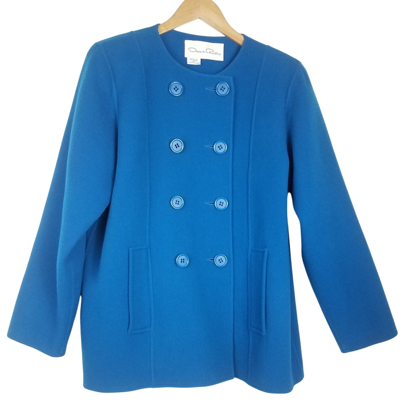 Oscar de la Renta | Vintage Wool Jacket Blue Pea Coat
