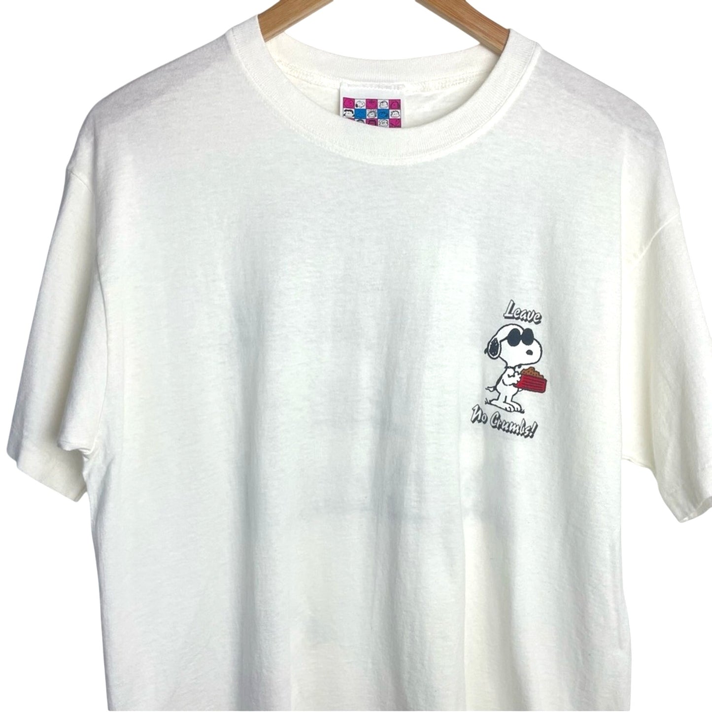 White Snoopy Graphic T-Shirt Vintage Leave No Crumbs Deadstock Medium