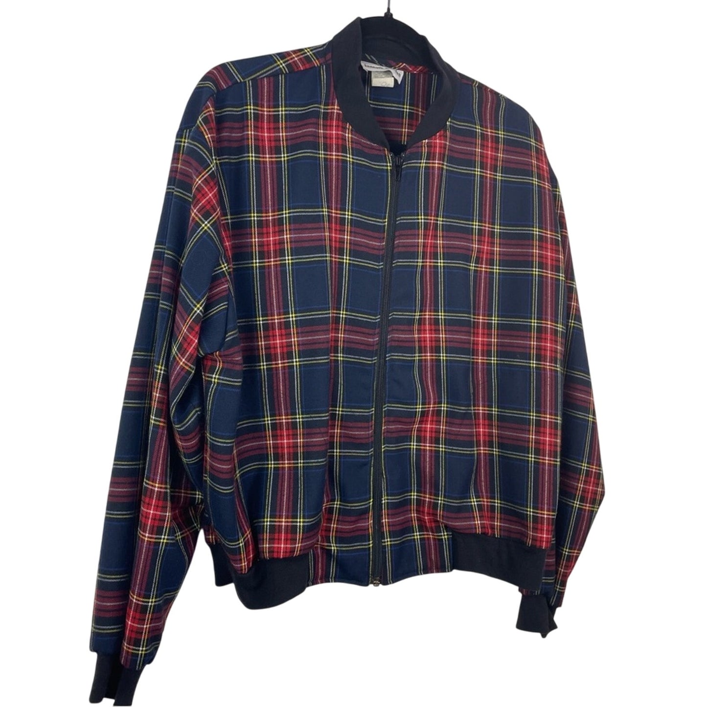Vintage Plaid Red and Blue Jacket Zip Up Medium