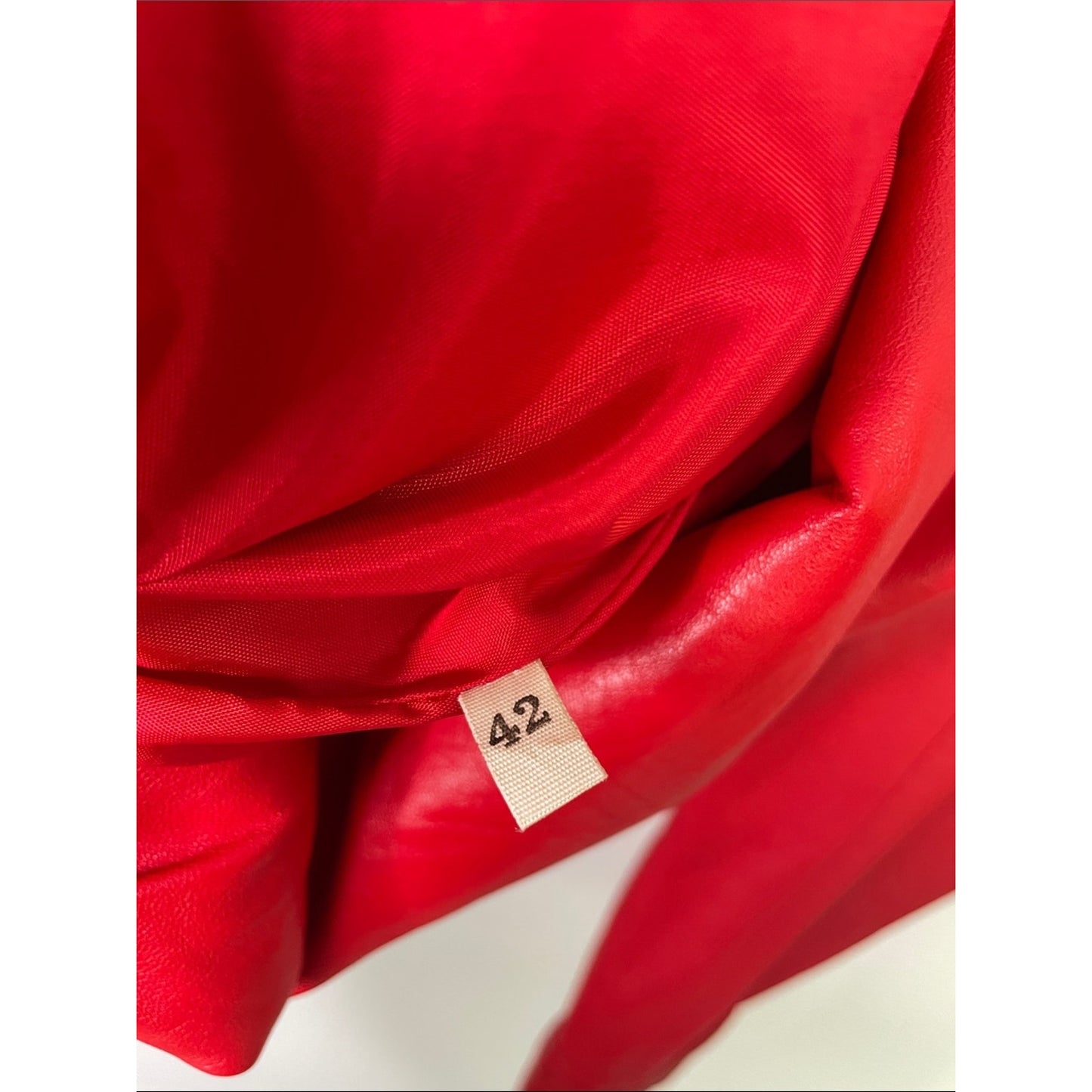 Red Leather Puff-Sleeve Jacket 1980s Vintage