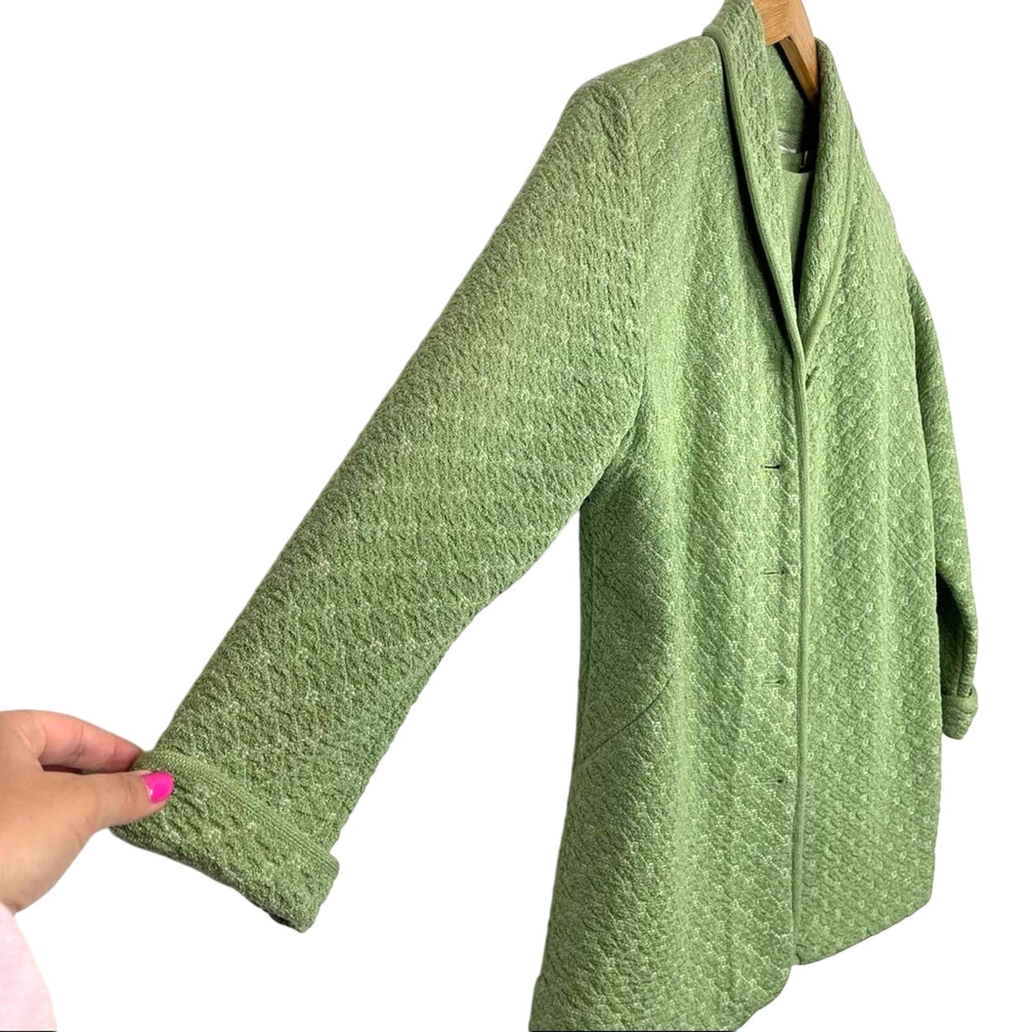 Vintage Short Sleeve Shirt & Matching Jacket Set Green Button Up