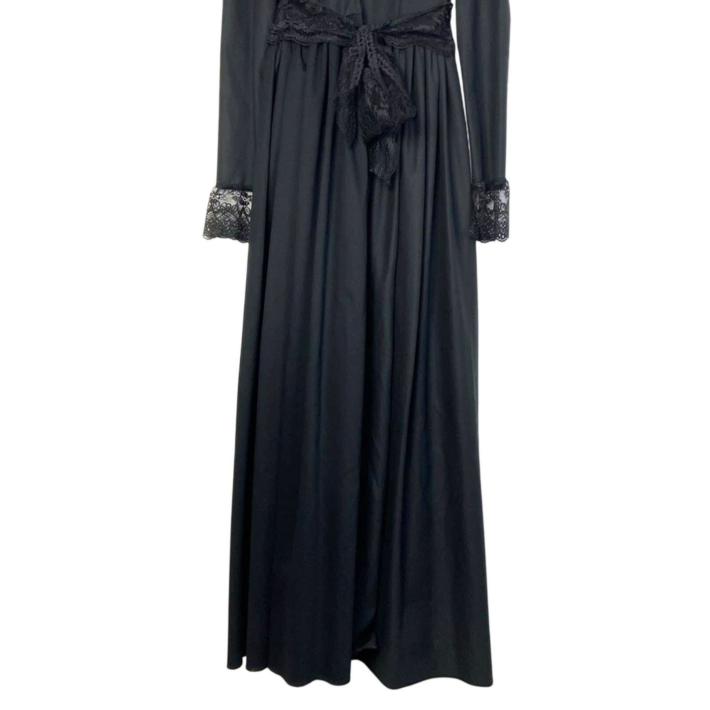 Vintage Handmade Black Dress Victorian Gown Wednesday Gothic XS