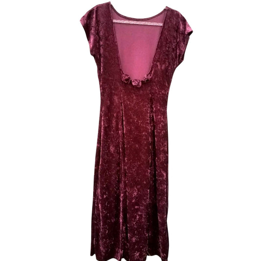 Vintage Velvet Purple Maxi Dress 90s All That Jazz Velour M