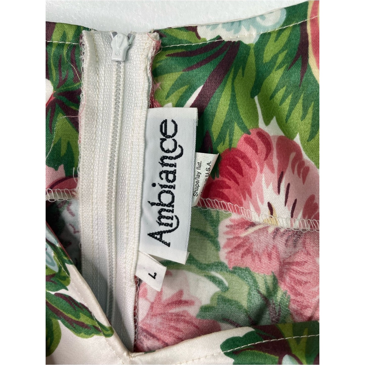 Vintage Floral Sundress in White with Pink & Green Bouquet Lace Whimsy Large