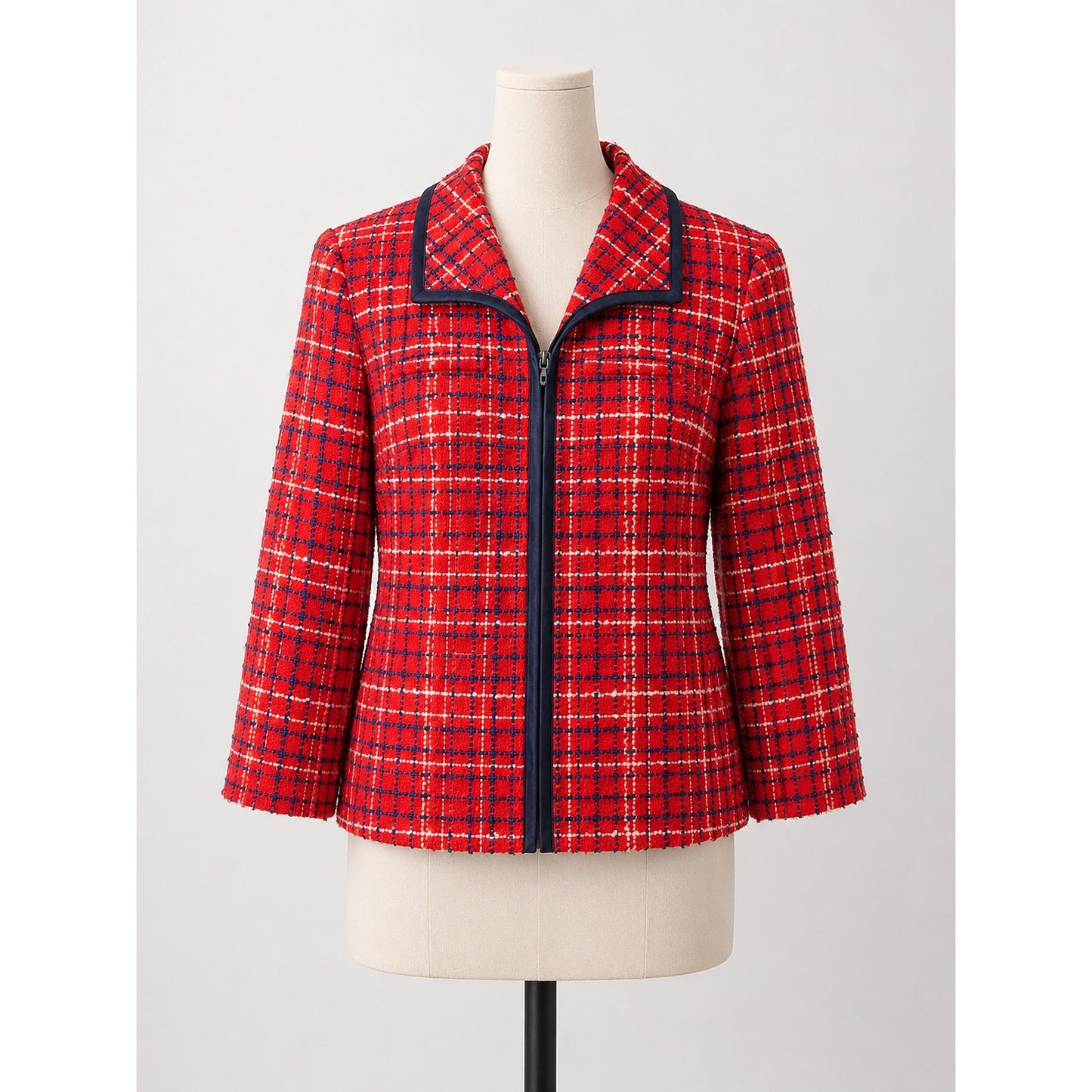 Vintage | Red Plaid Blazer Jacket New Flamingo Fashions 1960s