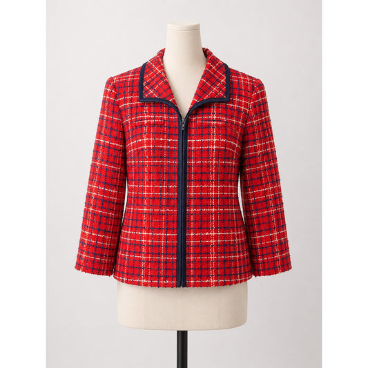 Vintage | Red Plaid Blazer Jacket New Flamingo Fashions 1960s