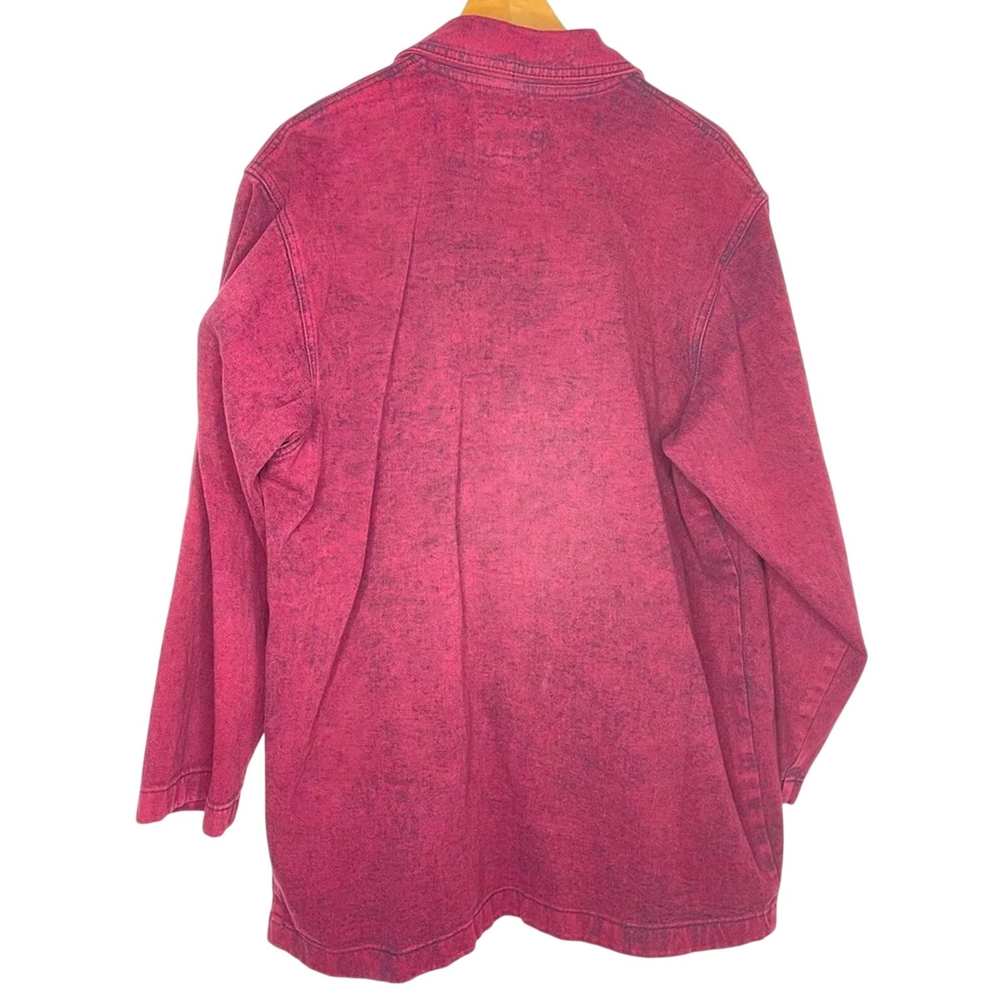 Sundance | Maroon Denim Jacket Long Pockets Vintage Jean Jacket Coat Large