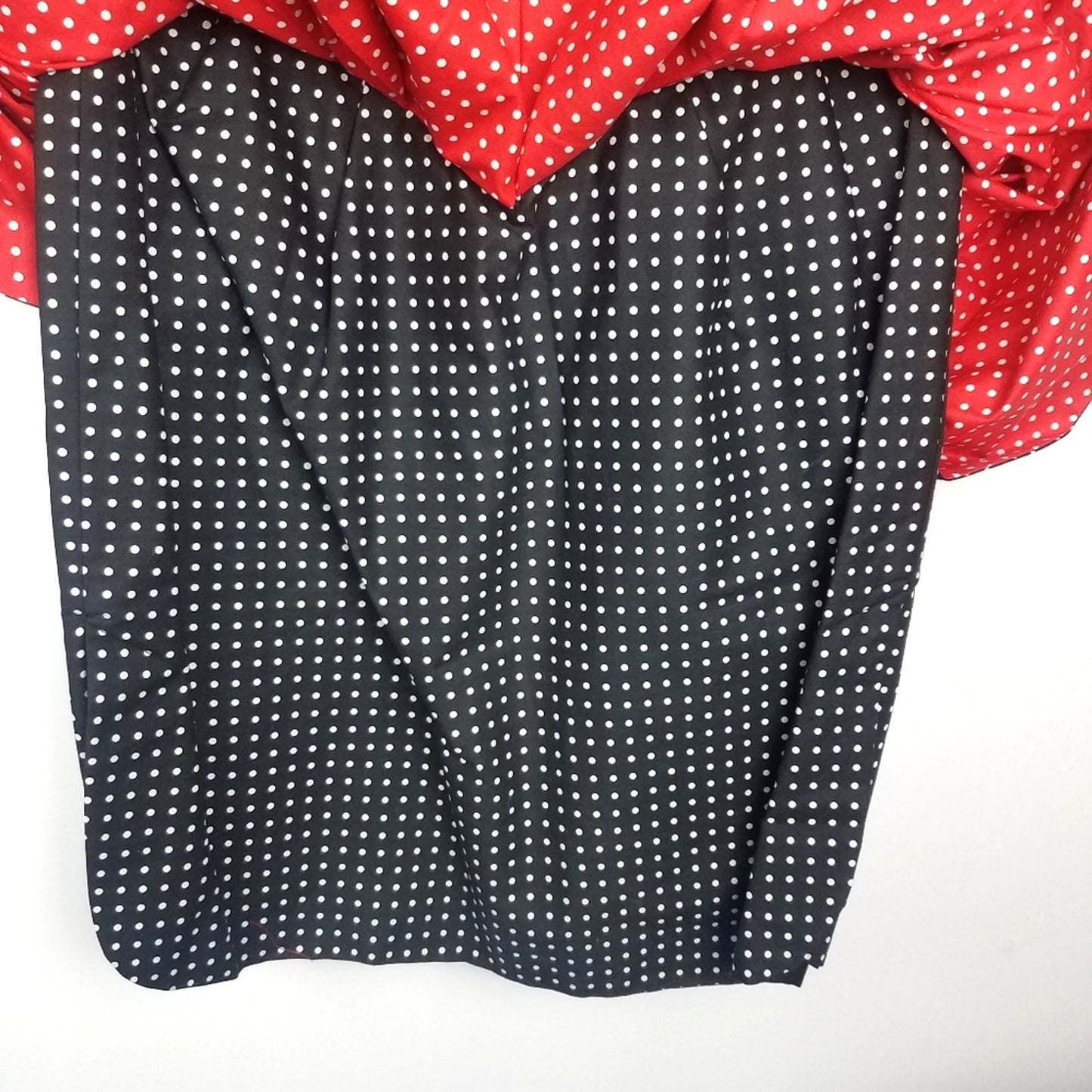 Vintage | Red & Black Polka Dot Dress Bustle Skirt 1980s Mini Mouse
