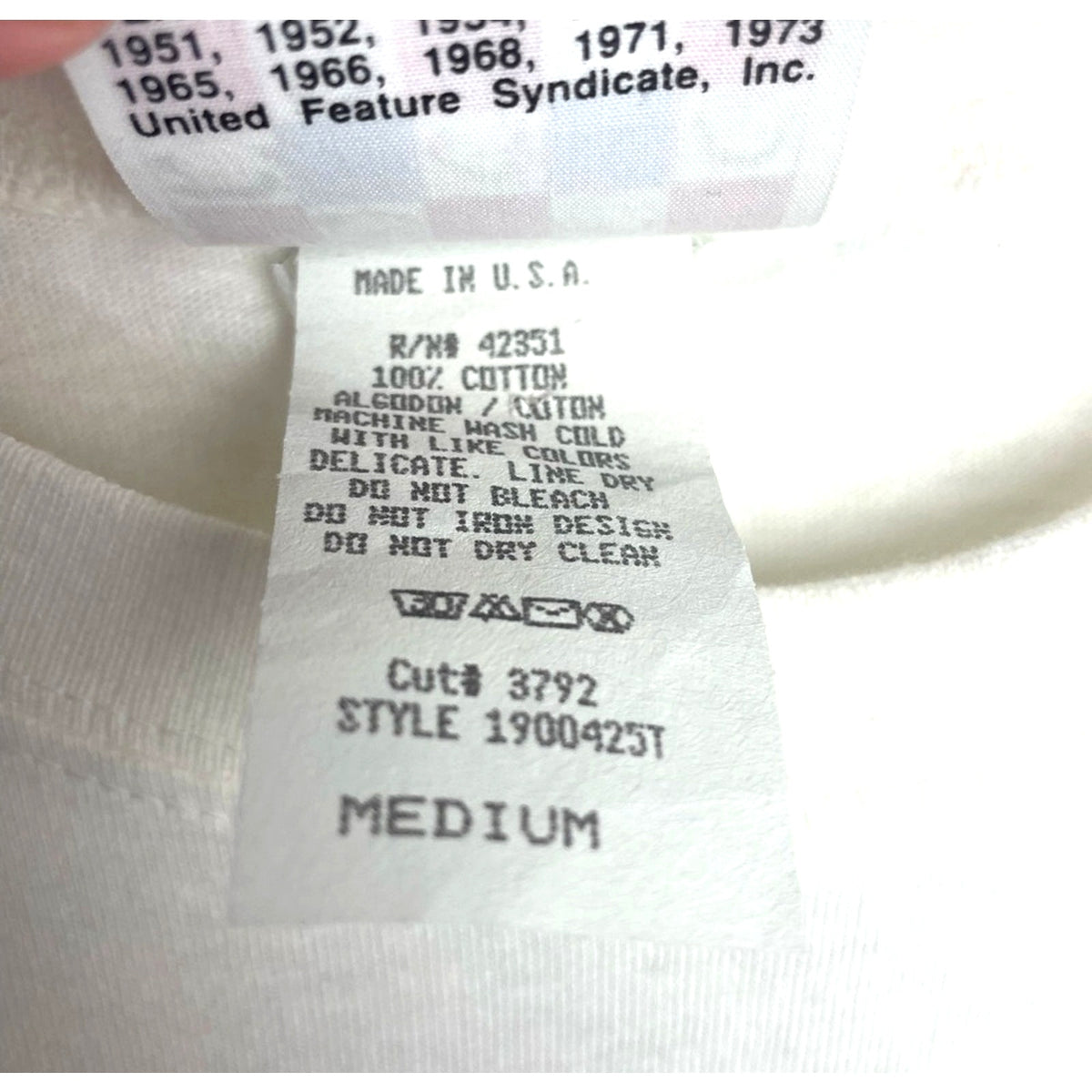 White Snoopy Graphic T-Shirt Vintage Leave No Crumbs Deadstock Medium