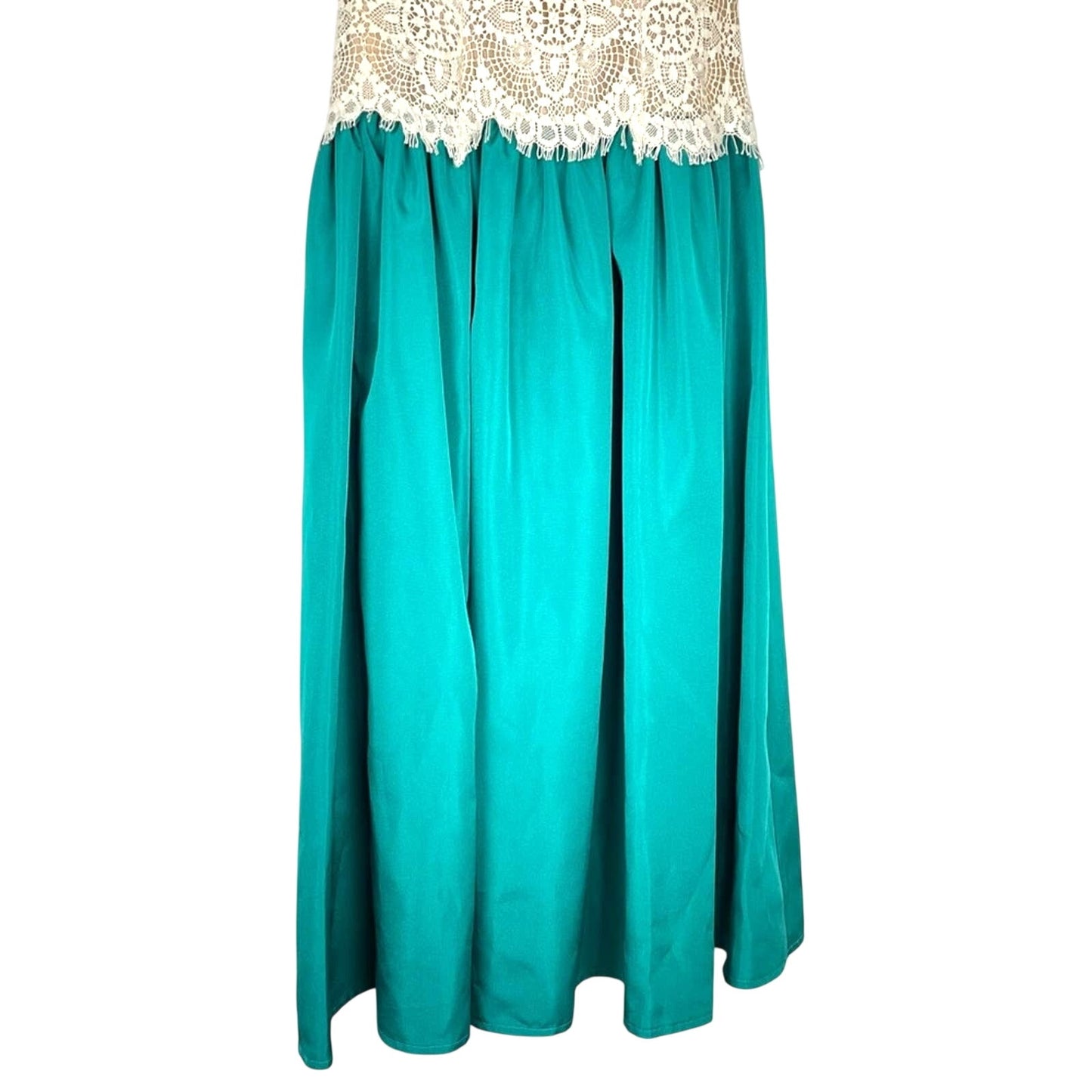 House of Bianchi | Vintage Lace Dress Off the Shoulder Formal Green Skirt
