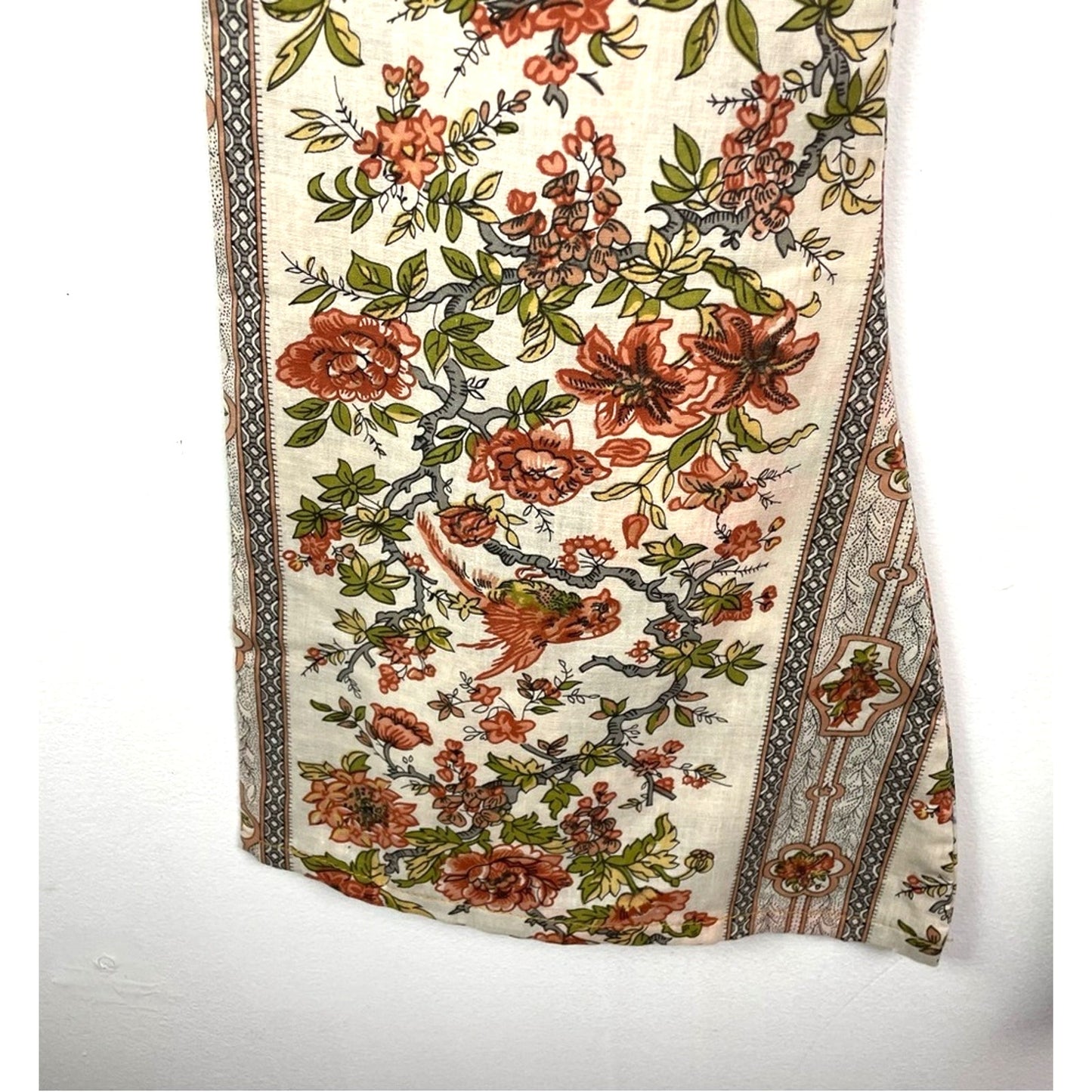 Vintage Handmade Bell Bottoms Floral Print Orange Flowers 25