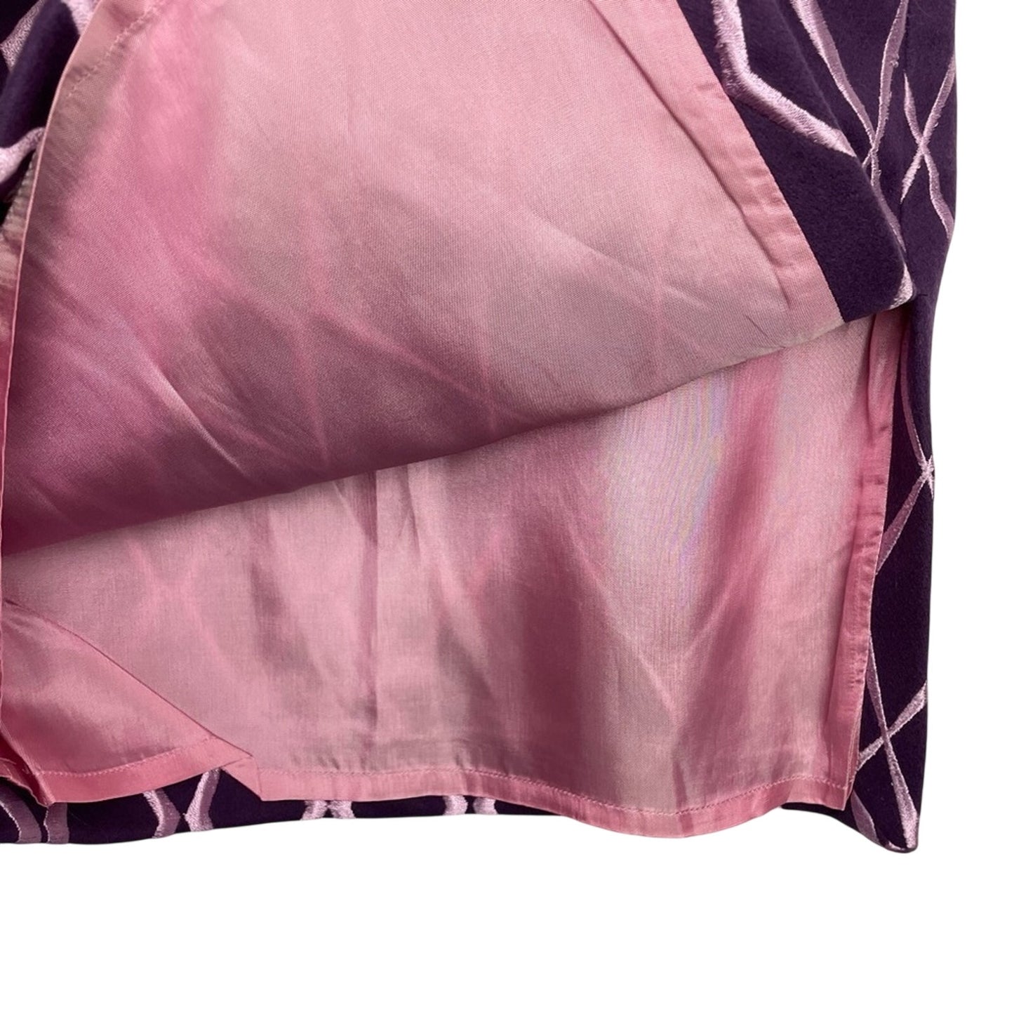 Tocca | Vintage Wool Embroidered Skirt | Purple & Pink Diamond Pattern Size 4