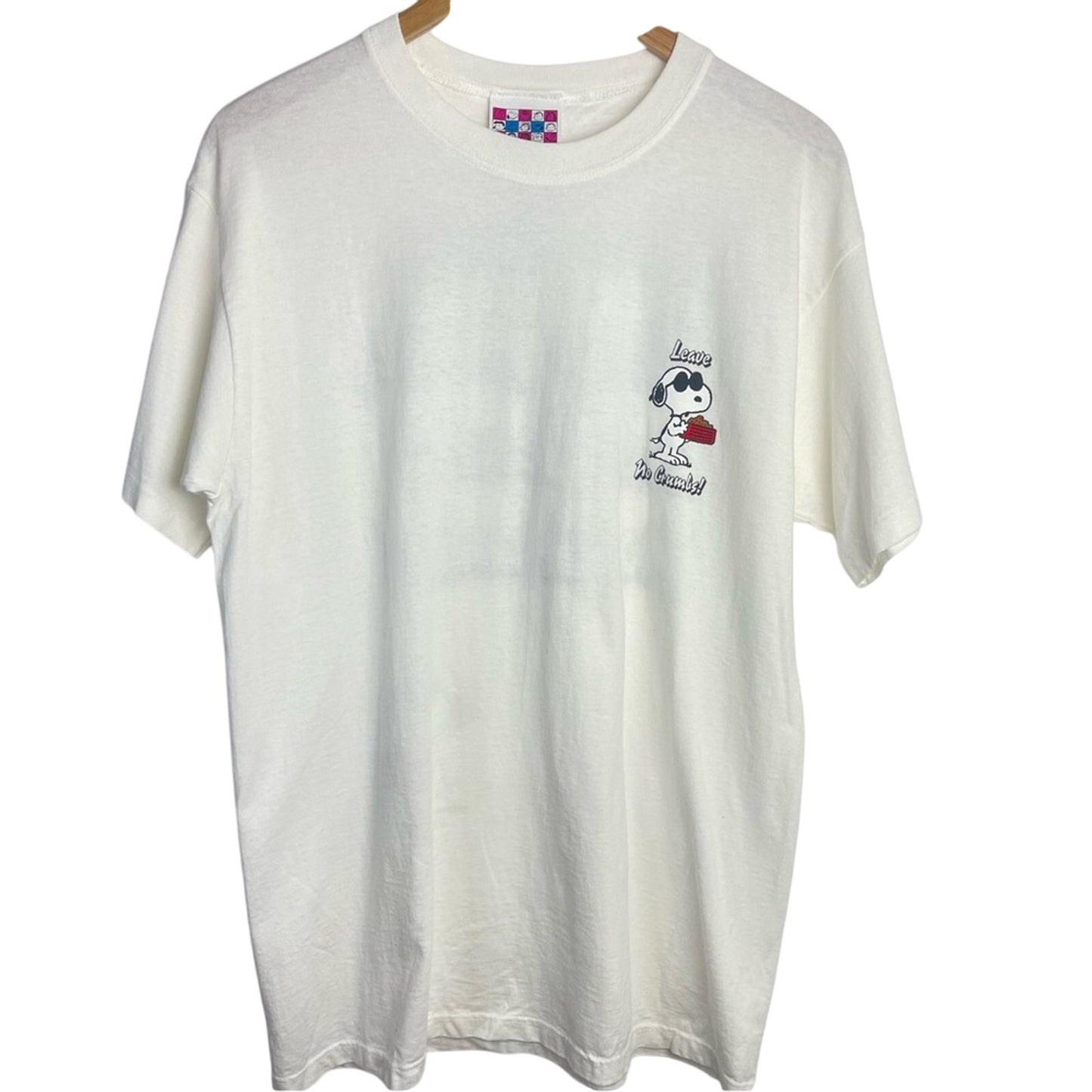 White Snoopy Graphic T-Shirt Vintage Leave No Crumbs Deadstock Medium
