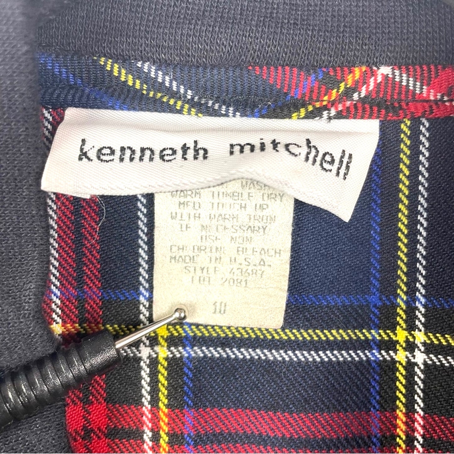 Vintage Plaid Red and Blue Jacket Zip Up Medium