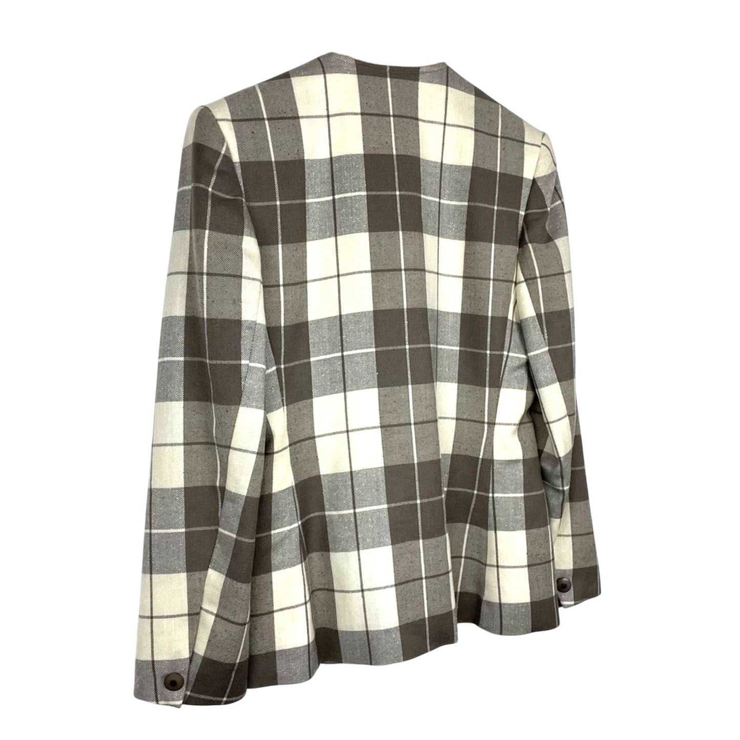 Vintage Plaid Blazer Gray White Structured 1980s/ 90s Clueless Lilli Ann