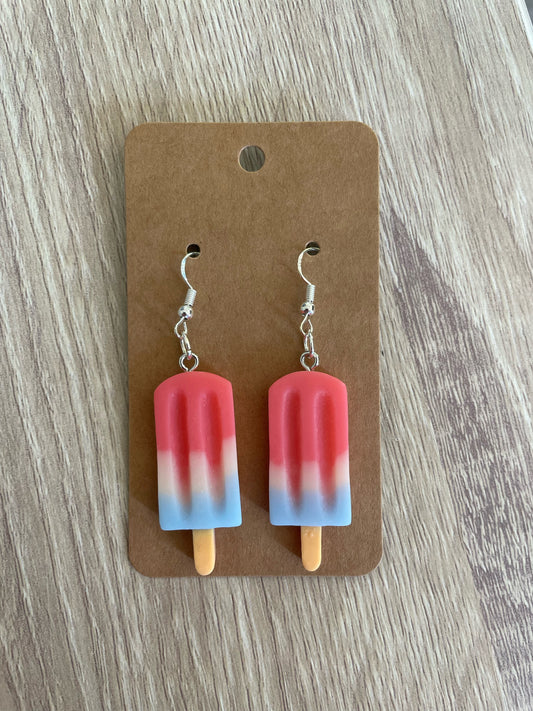 Red White & Blue Popsicle Earrings