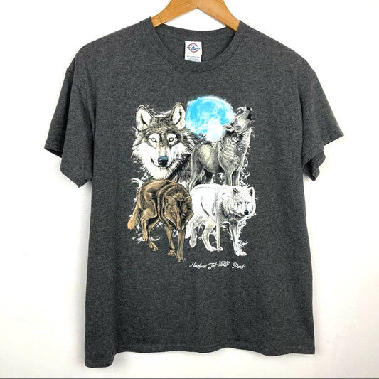 Vintage Wolf T Shirt Black Northwest Trek Wildlife Park