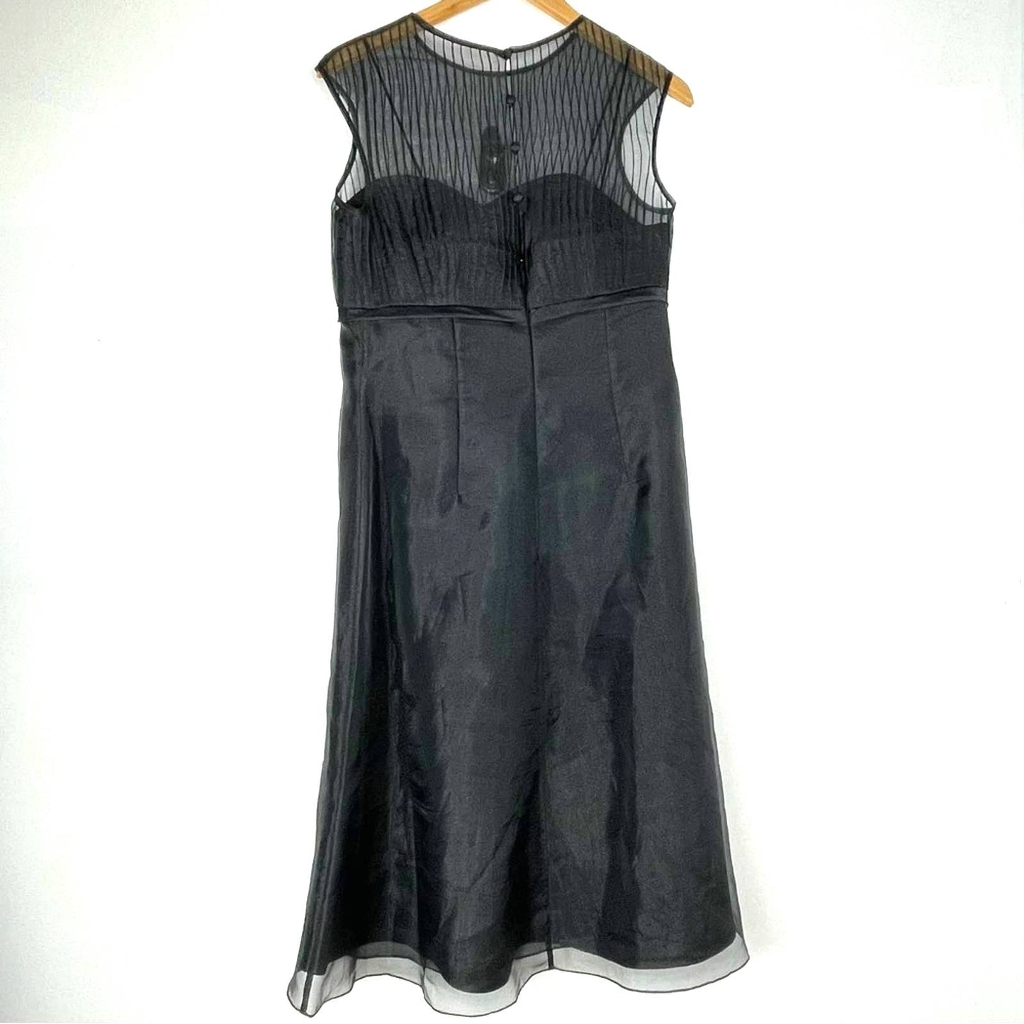 Vintage Black Cocktail Dress with Bow Sheer Top 8