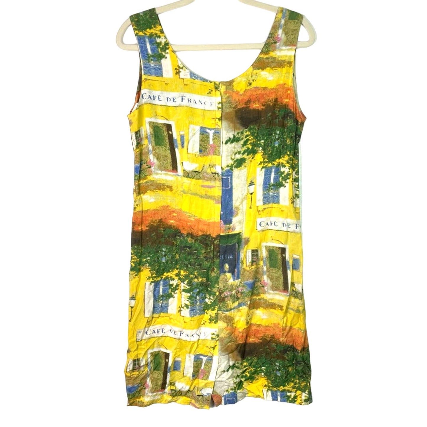 Jams World | French Cafe Print Sleeveless Dress Rayon