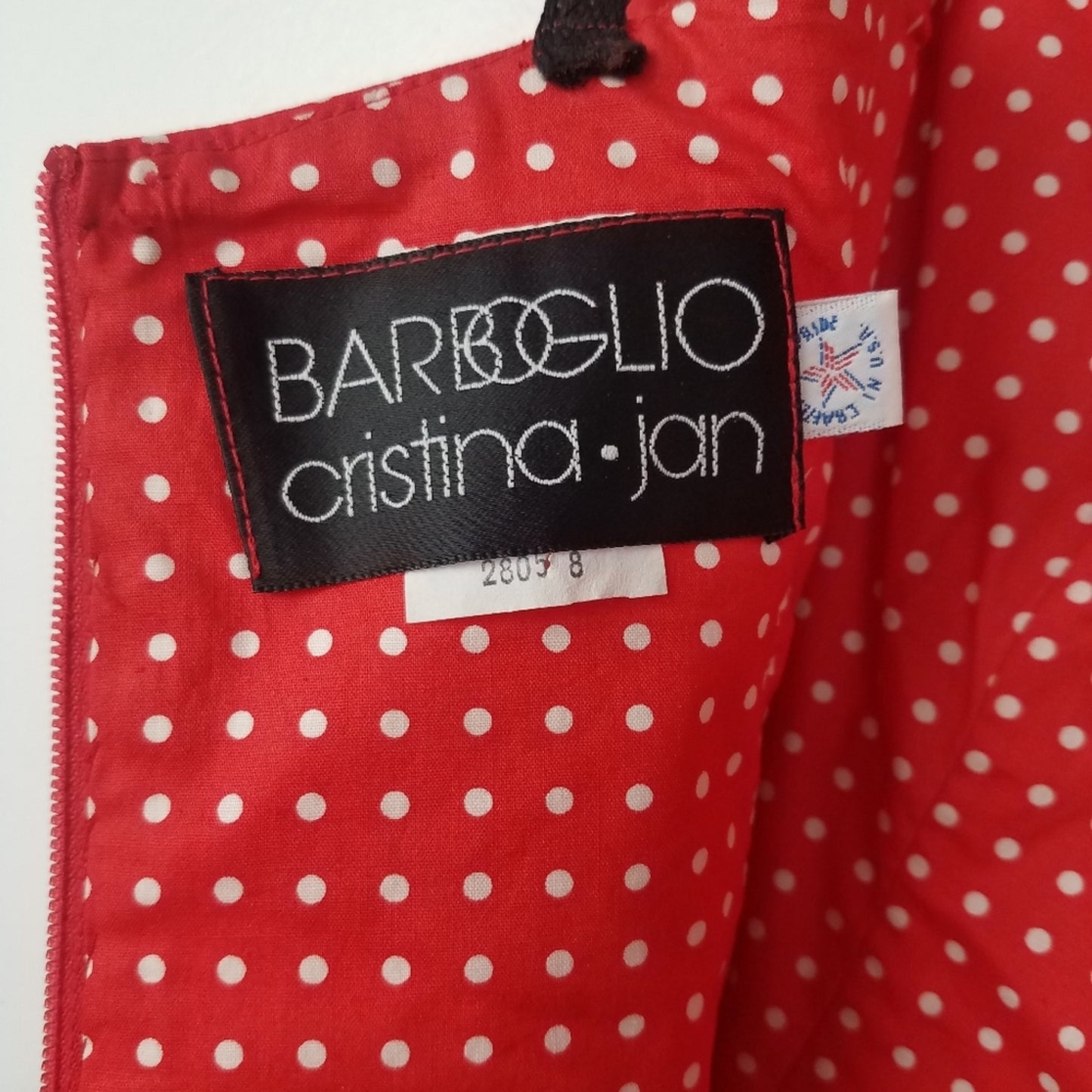 Vintage | Red & Black Polka Dot Dress Bustle Skirt 1980s Mini Mouse