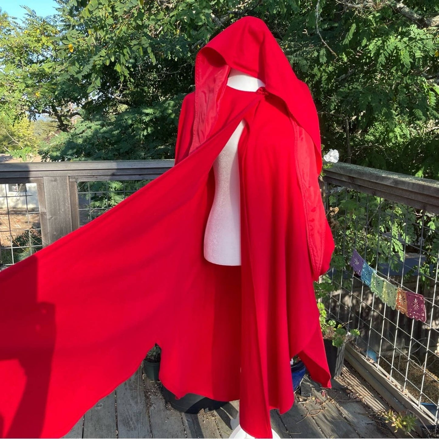 Red Cape Long with Hood Costume Little Red Riding Hood One Size
