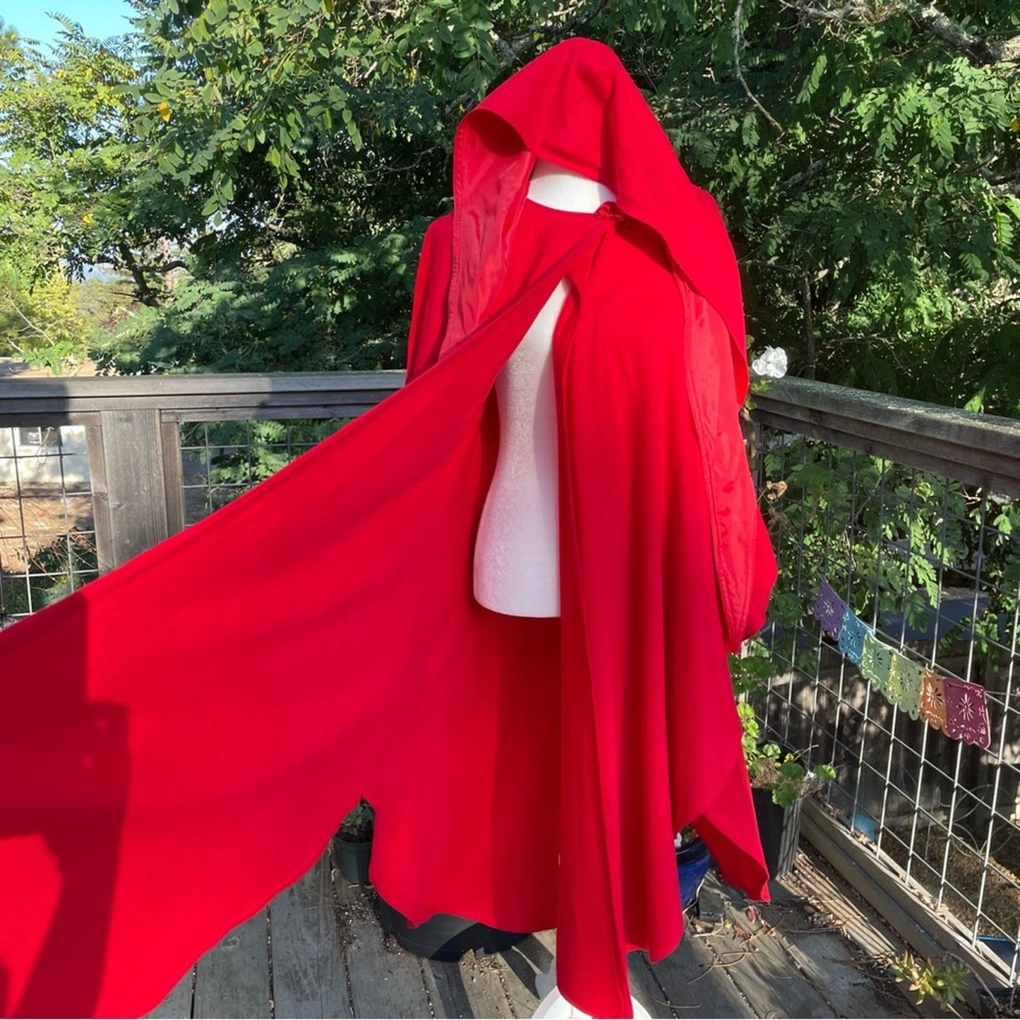 Red Cape Long with Hood Costume Little Red Riding Hood One Size